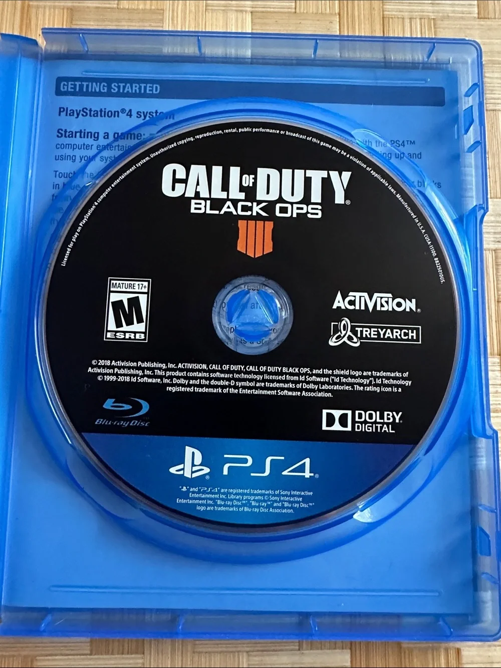 Call of Duty: Black Ops 4 (PS4) - Black & Orange Game Disc